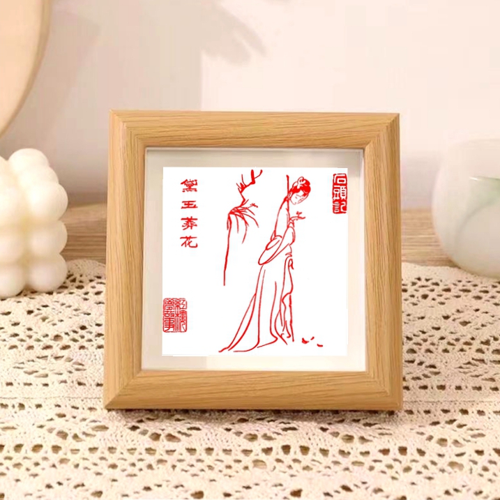 红楼12金钗4寸创意摆件12cm手工印花