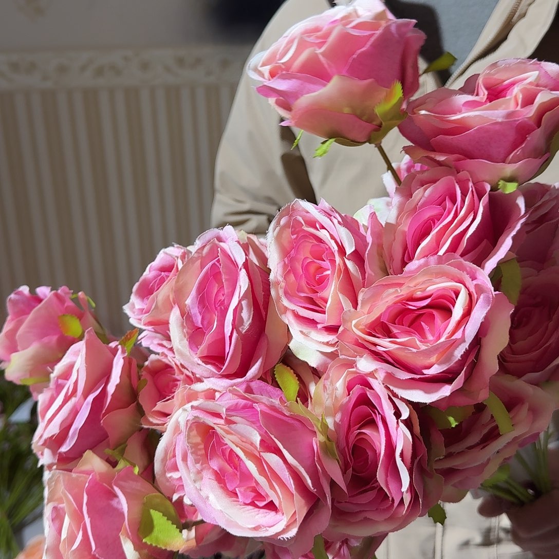 758号孤品玫瑰粉11枝