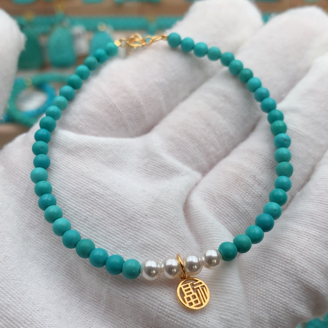 绿松石未镶嵌珠宝奇石3.8mm