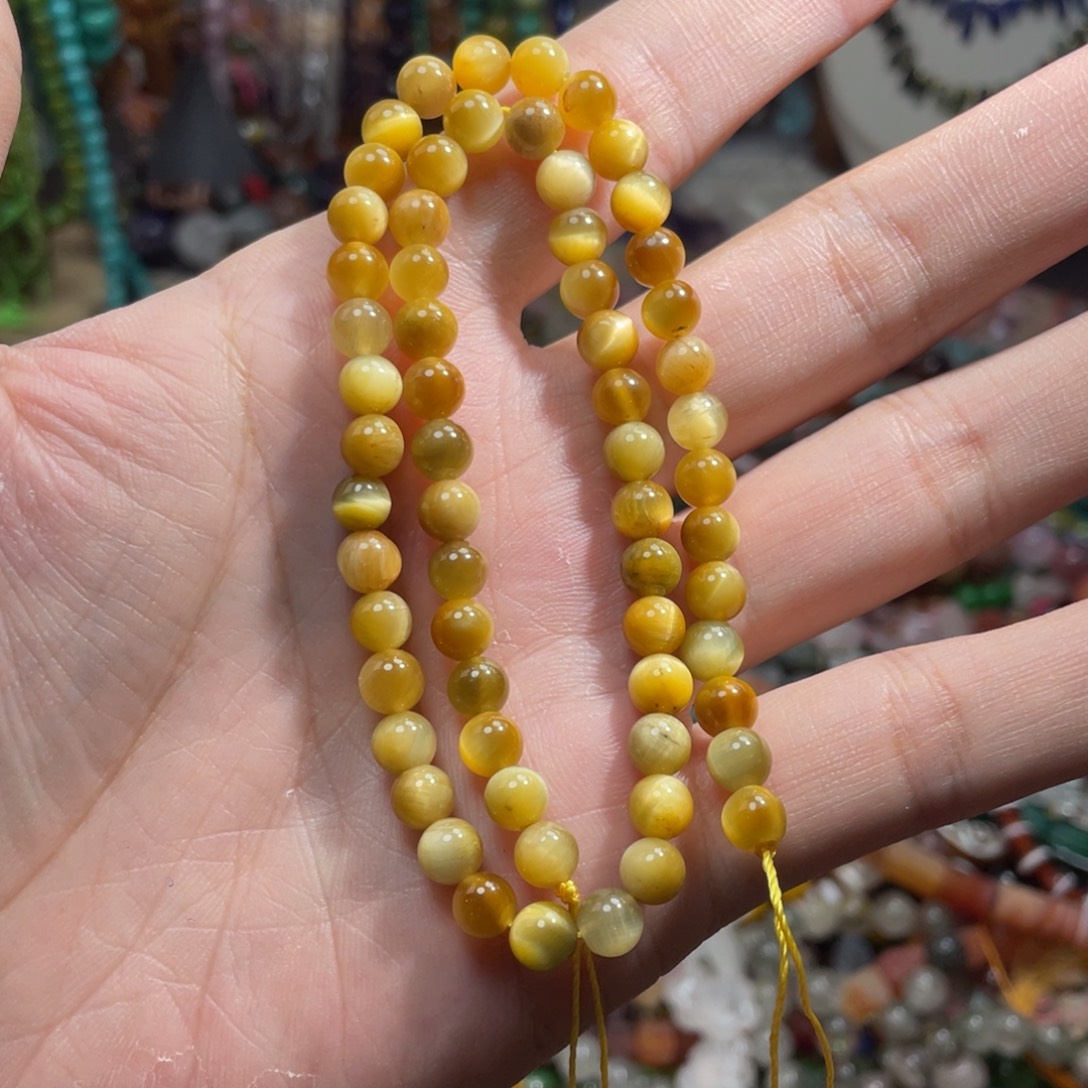 石英质玉，金虎6mm，未镶嵌