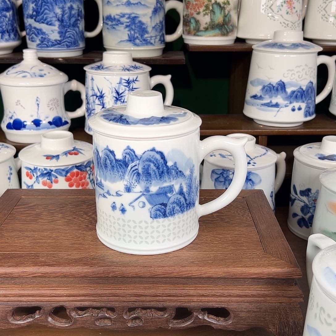 平***东景德镇高温陶瓷办公杯家用