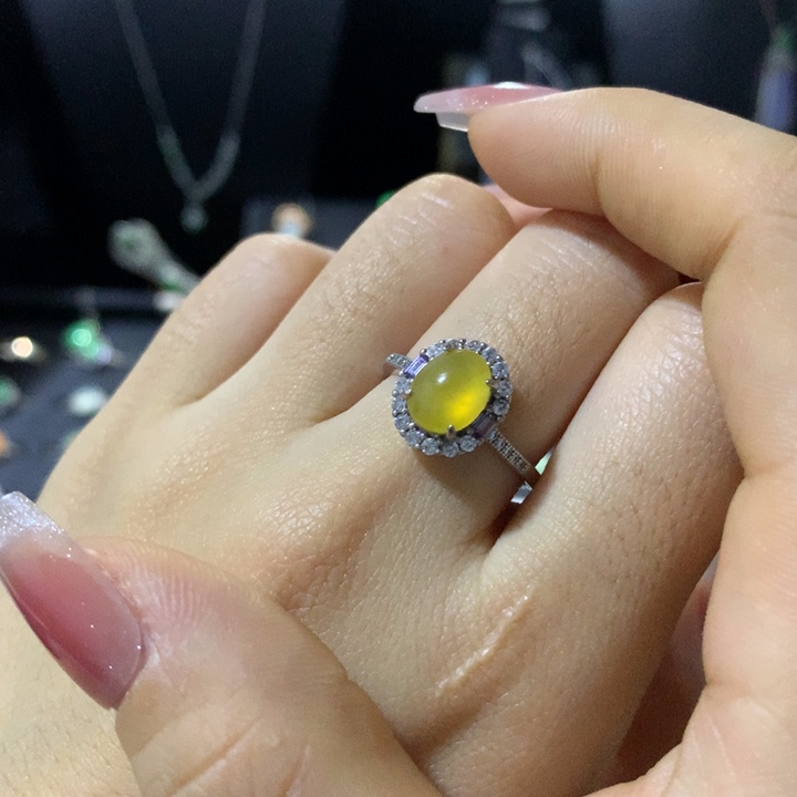 翡翠银S925镶嵌戒指