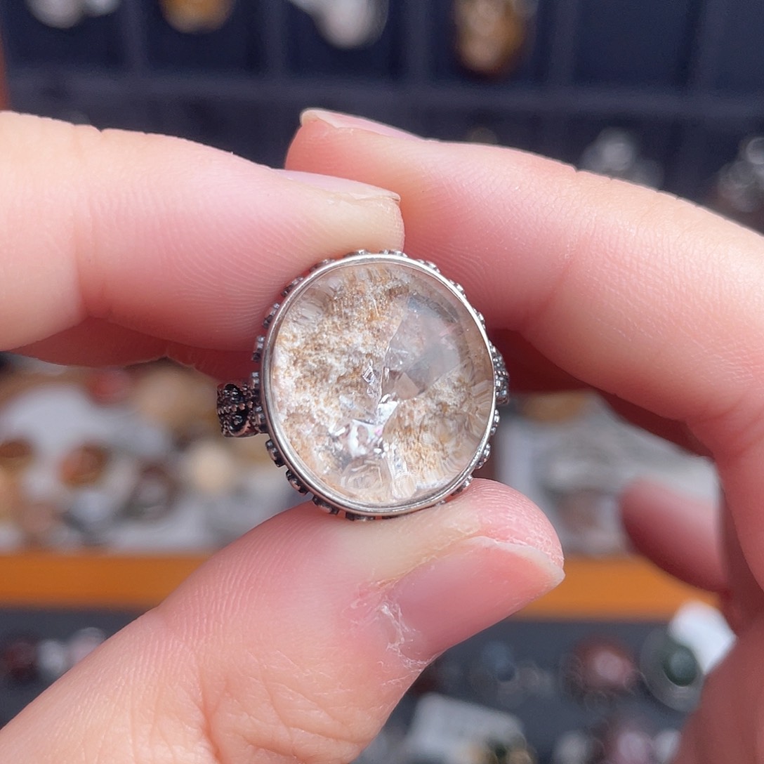 水晶戒指银S925镶嵌用****7