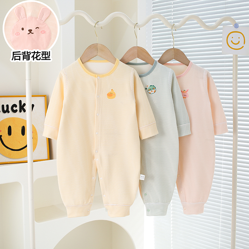 睡衣男女宝春秋打底保暖衣婴儿婴幼儿连体衣哈衣长袖爬服膨体绒