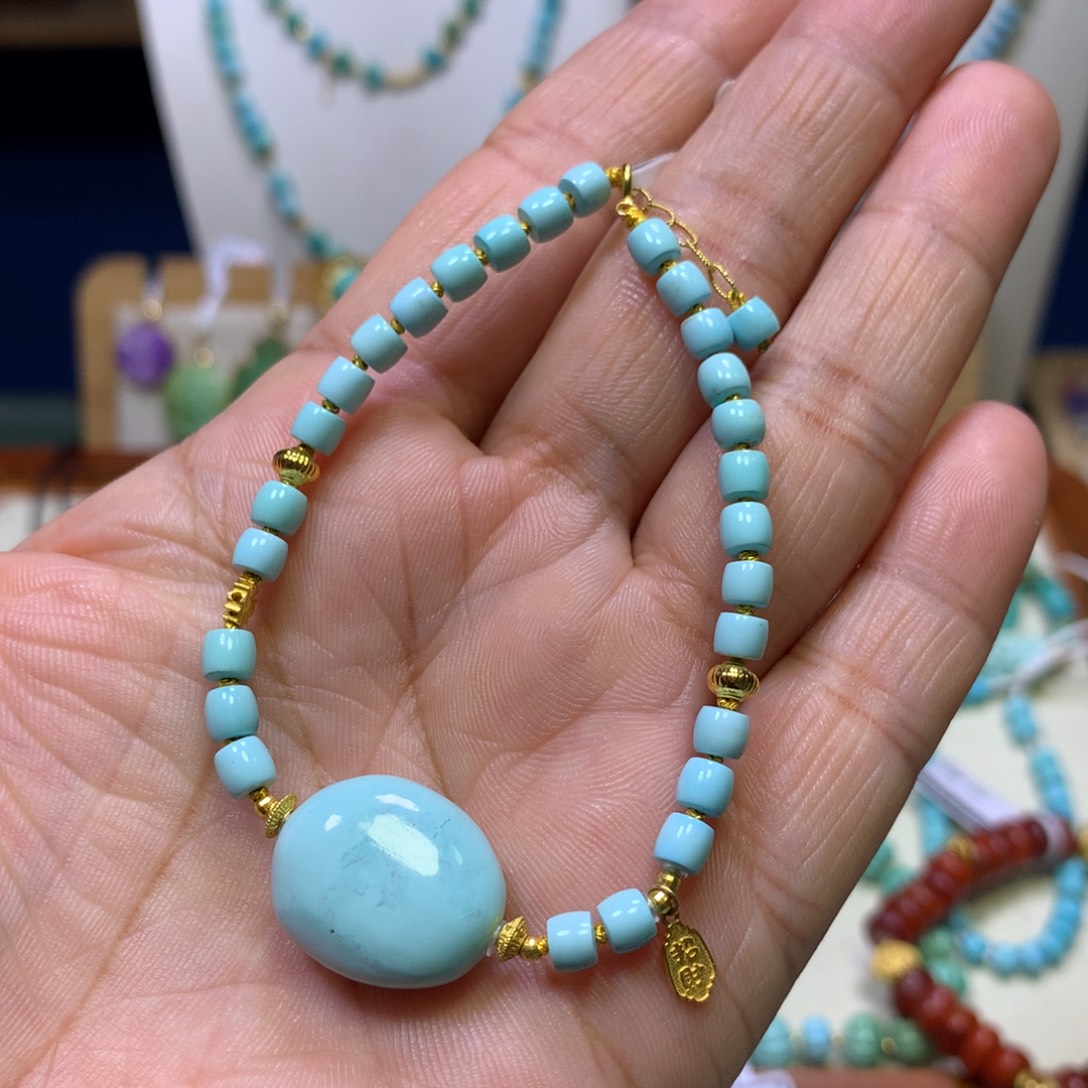 绿松石18K金镶嵌单圈