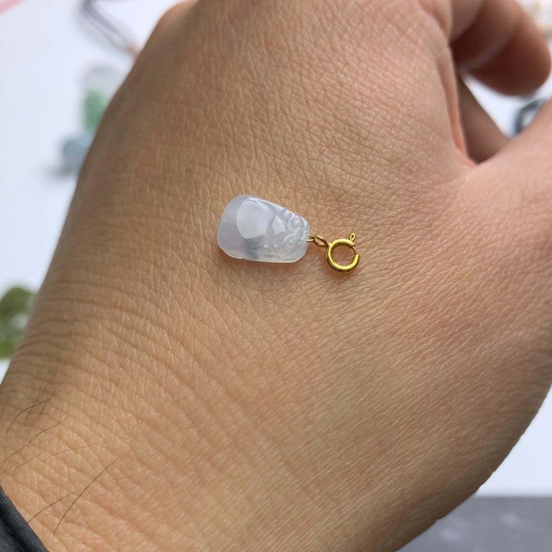 翡翠颈饰18K金镶嵌天然翡翠A货