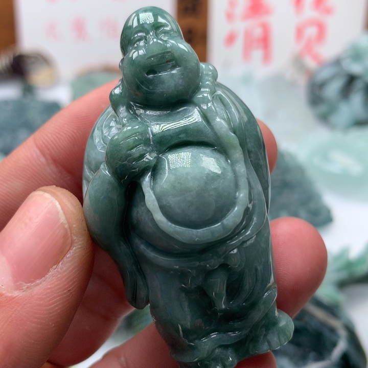 翡翠颈饰未镶嵌保真天然a货翡翠