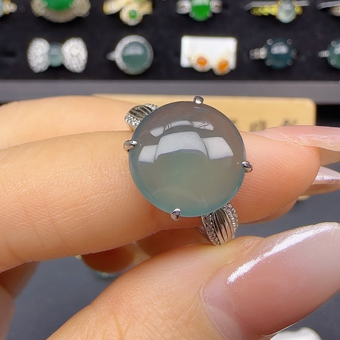 银S925镶嵌戒指翡翠