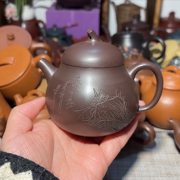 紫砂茶壶原矿宜兴紫砂手工痕迹
