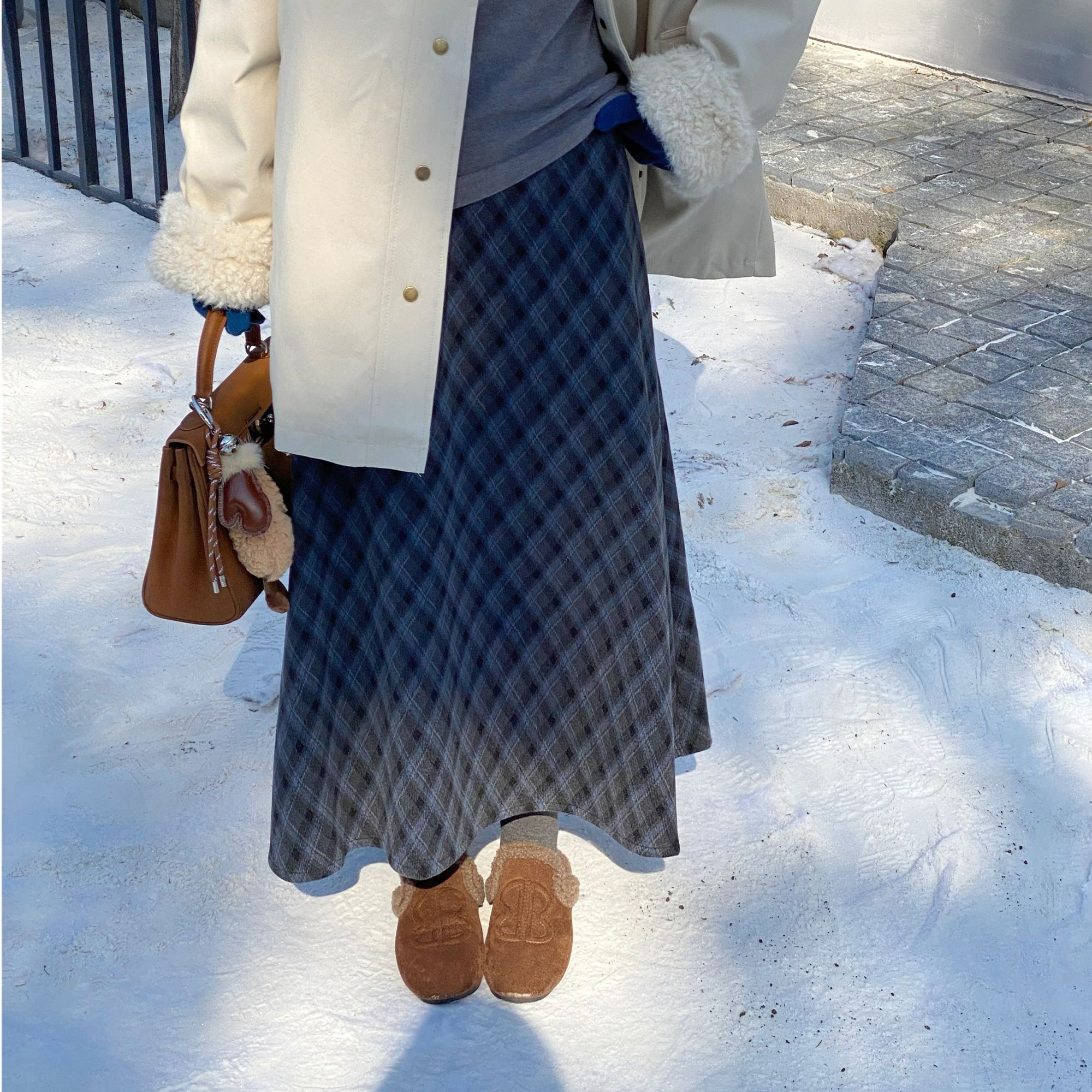 【格林童话】经典斜格加厚半身裙