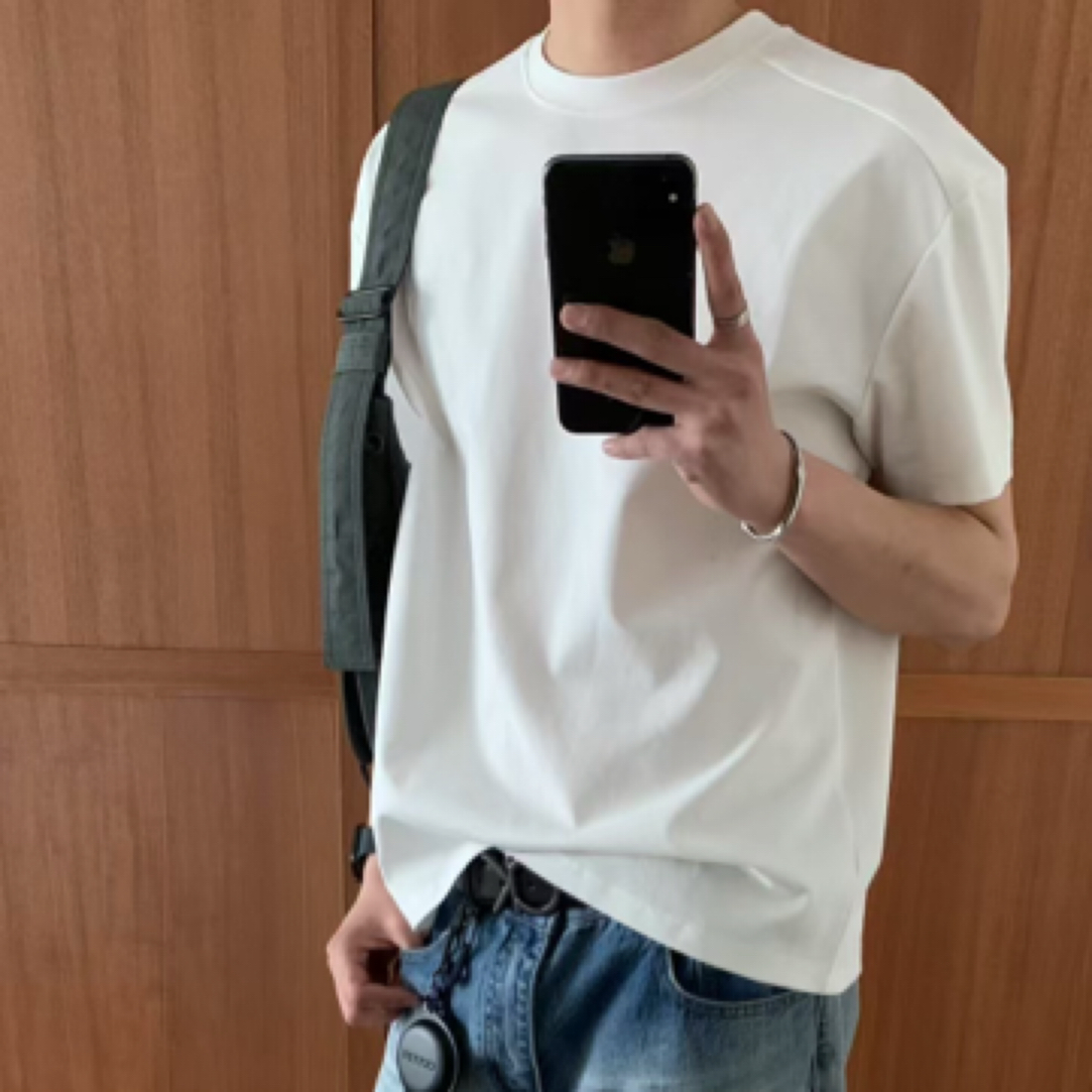 男款定制丝滑亲肤圆领正肩短袖时尚百搭