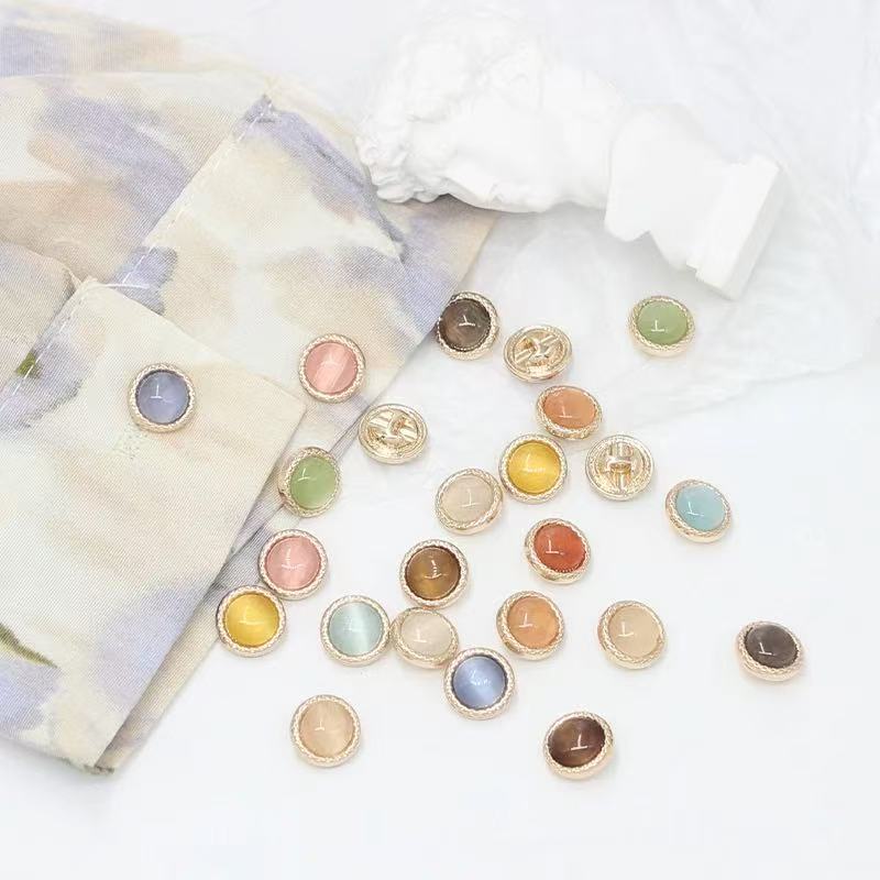 精品金属纽扣雪纺羊毛开衫珠光猫眼小香针织法式小众裙扣