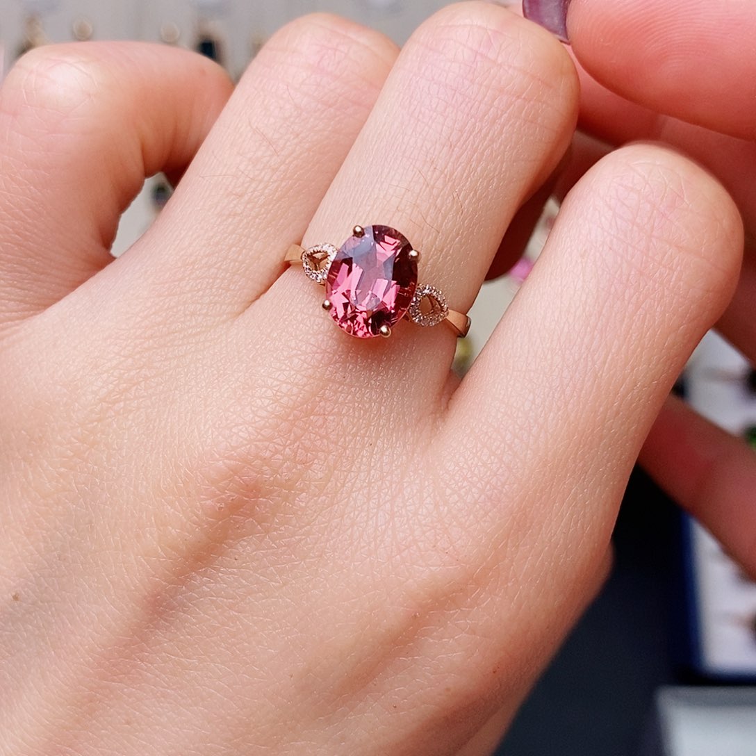 碧玺戒指碧玺18K金镶嵌