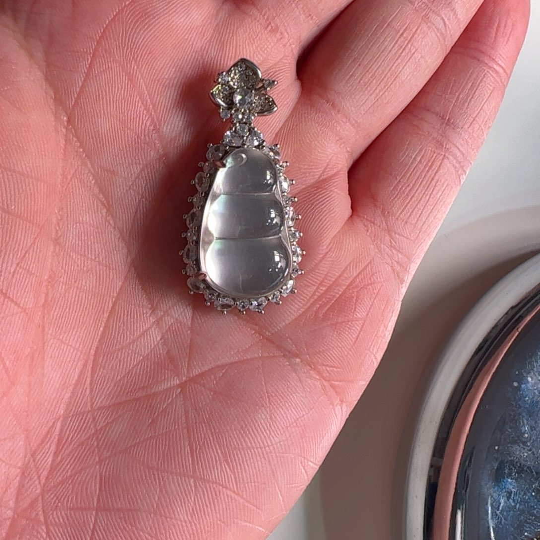 石英质玉颈饰银S925镶嵌?***?