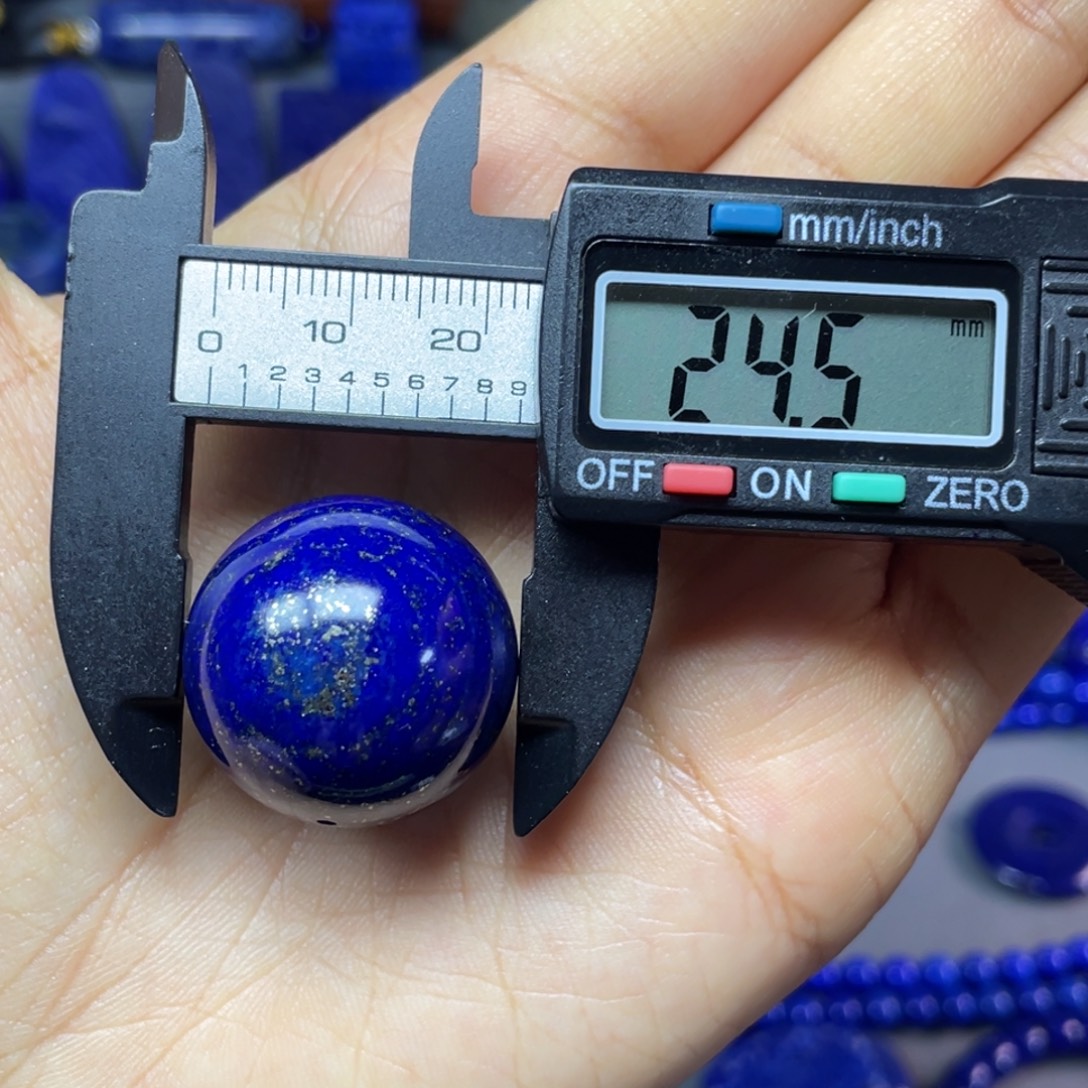 青***河青金石未镶嵌24mm单珠配饰