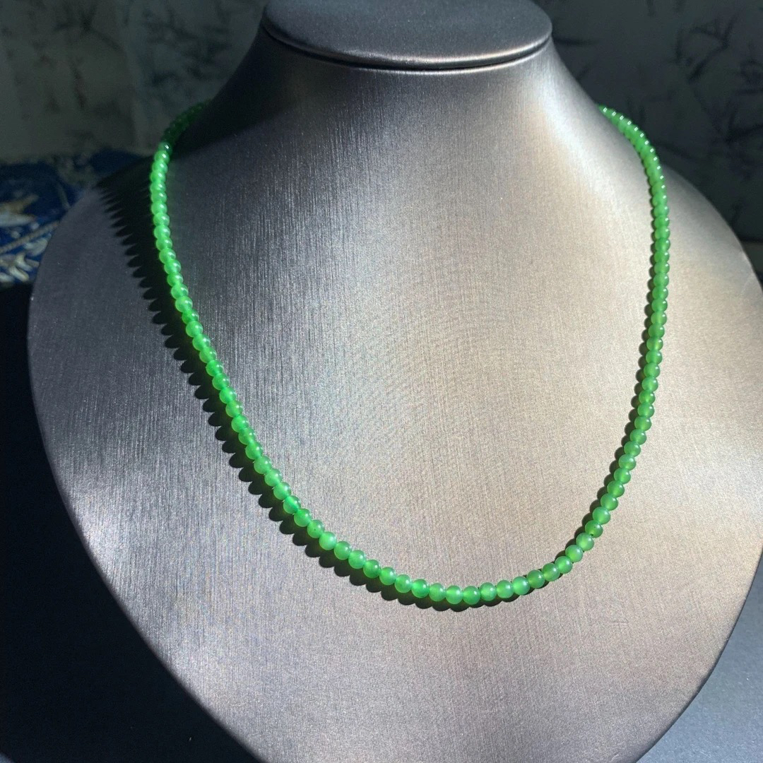 4mm“小米珠”【天然和田玉碧玉串珠】松柏家珠宝 多样性发货一条