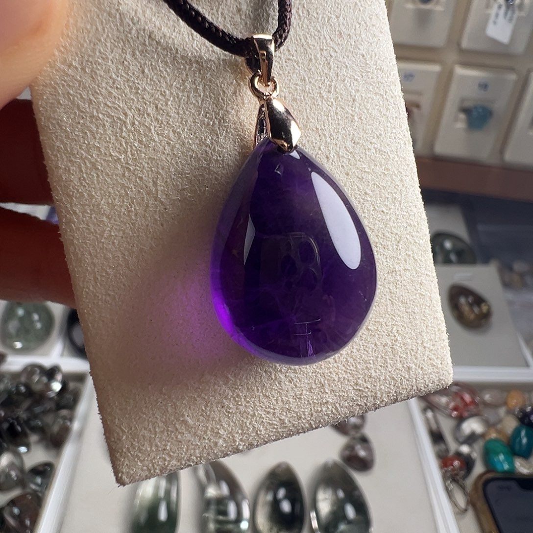 银S925镶嵌紫晶颈饰天然紫水晶