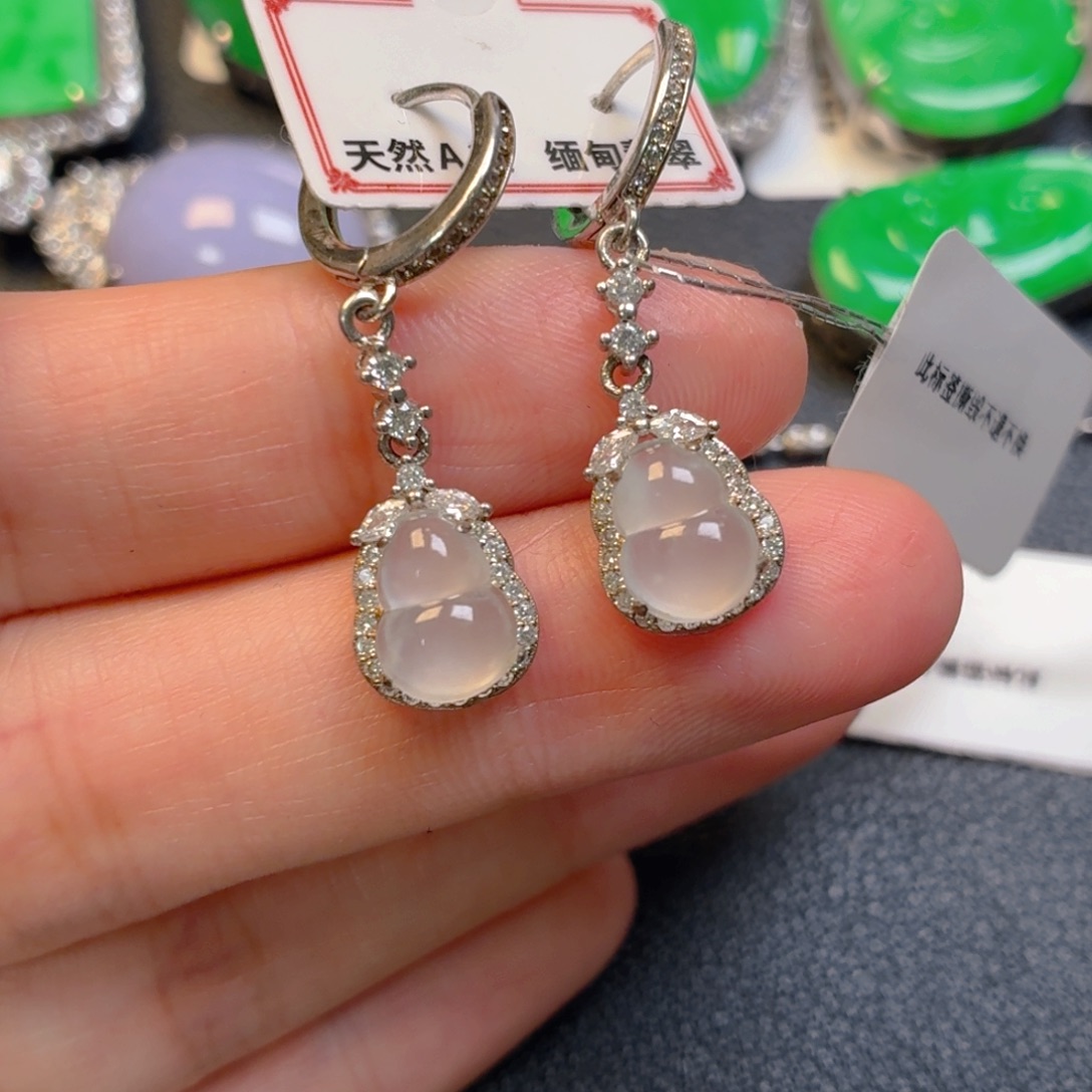 翡翠银S925镶嵌吊坠(不含链)耳坠