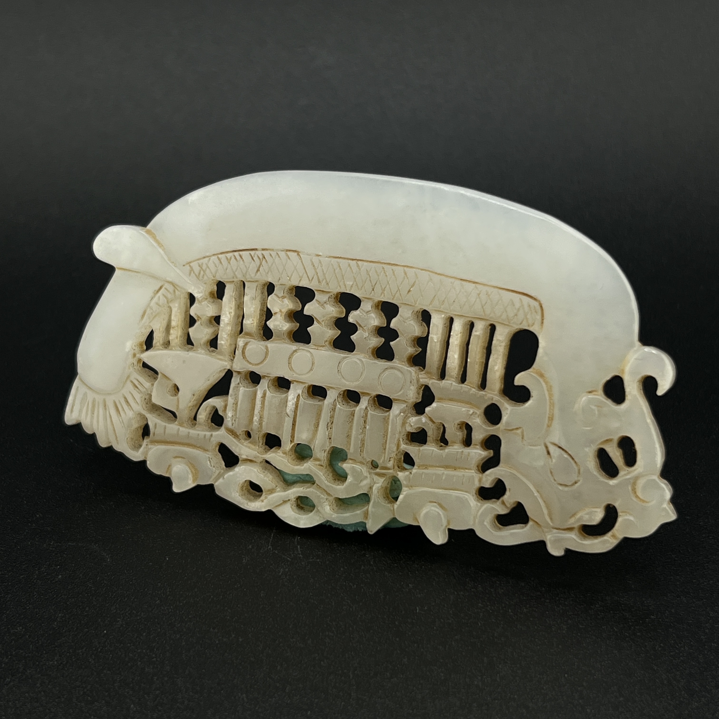 "清代和田玉龙船/ DL102499/ 古玩/收藏/德州文物"