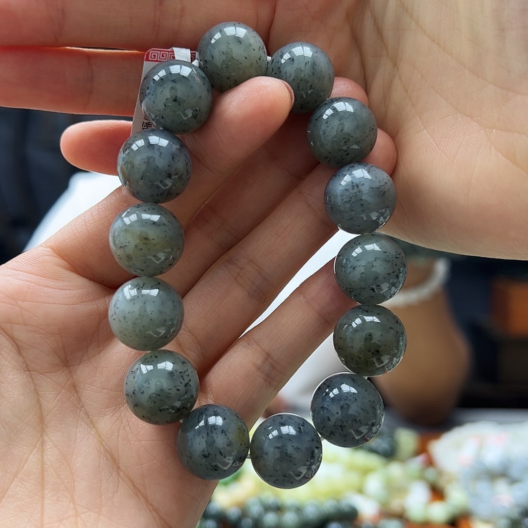 手串未镶嵌和田玉16点墨青花