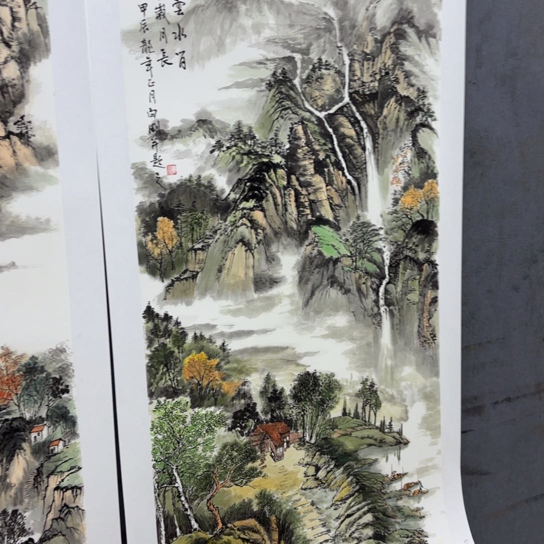 国画M*白刚四尺童山水