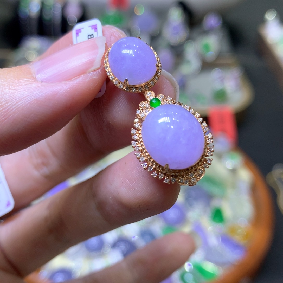 【闪购商品】翡翠颈饰18K金镶嵌翡翠吊坠项链