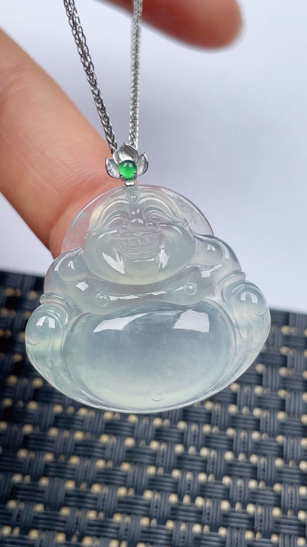 缅甸天然翡翠A货冰晴佛公吊坠尺寸29.8-31.8-6