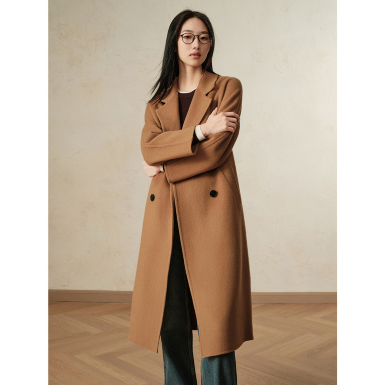 【星线好物】玖姿安娜蔻JTED72104感老钱轻奢双面呢收腰大衣女冬