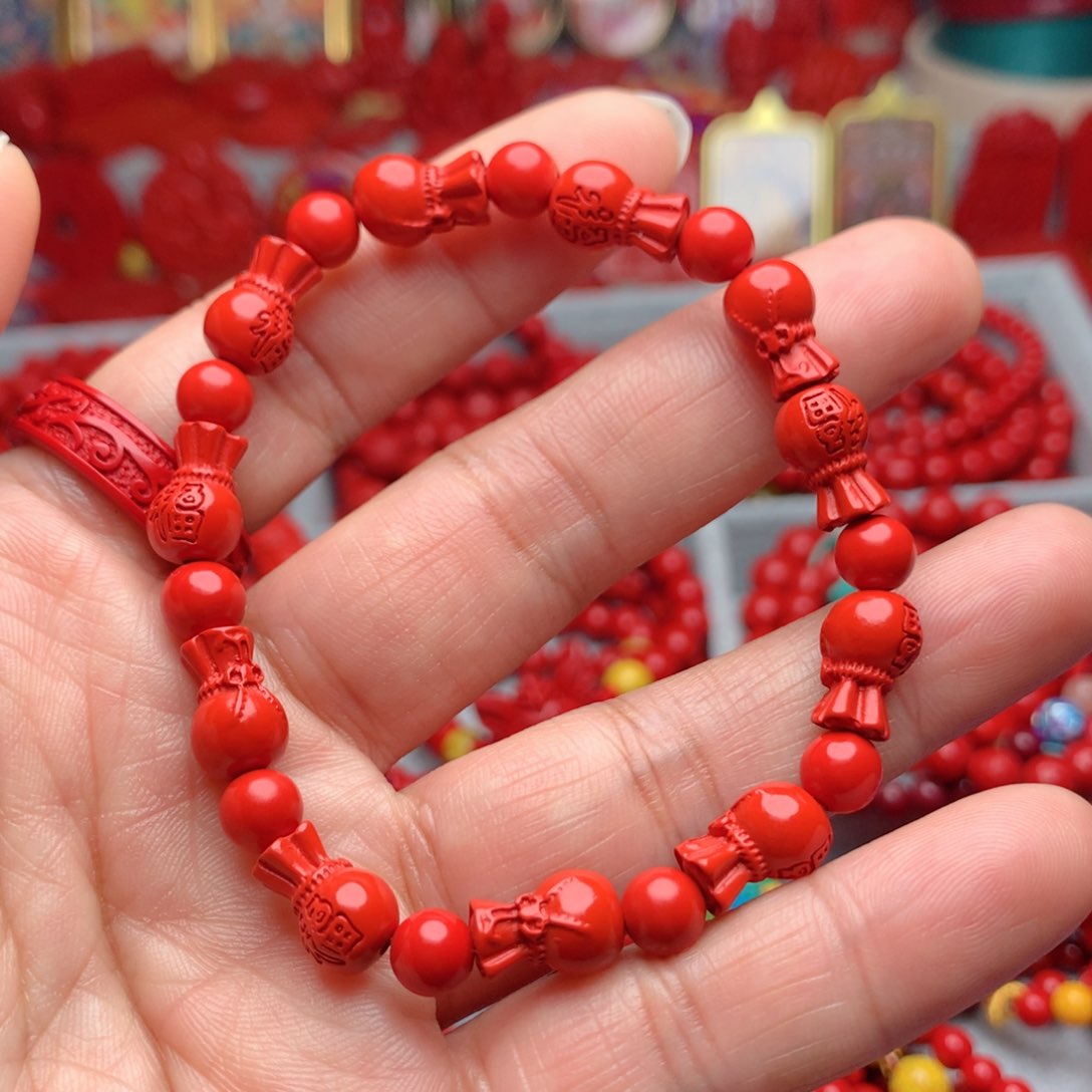 天然辰砂工艺品朱砂手串