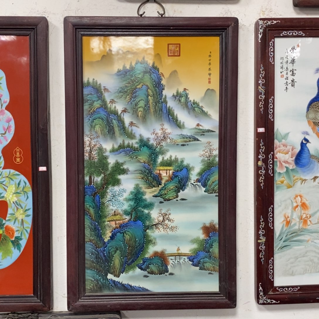 瓷片90*52 景德镇瓷板画柴窑烧制