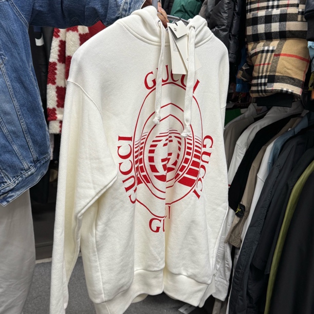 99新 GUCCI/古驰 大Logo 连帽卫衣 带吊牌 Xs码