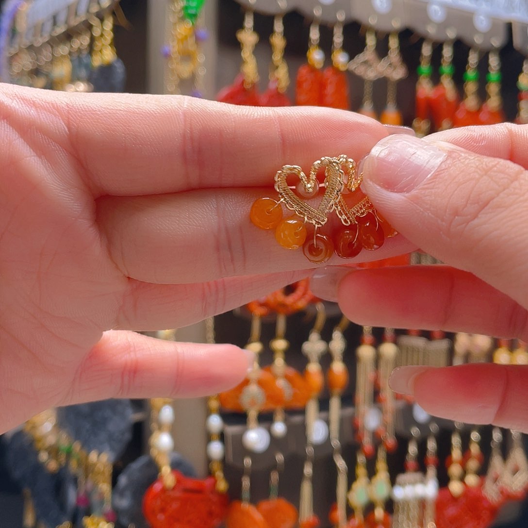 翡翠耳饰合金翡翠首饰