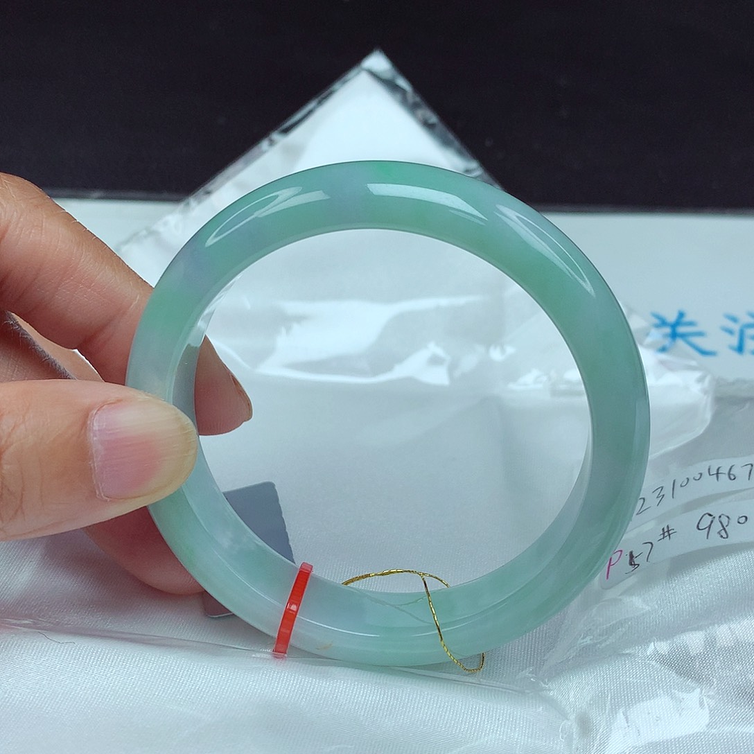 翡翠未镶嵌手镯57圈0467