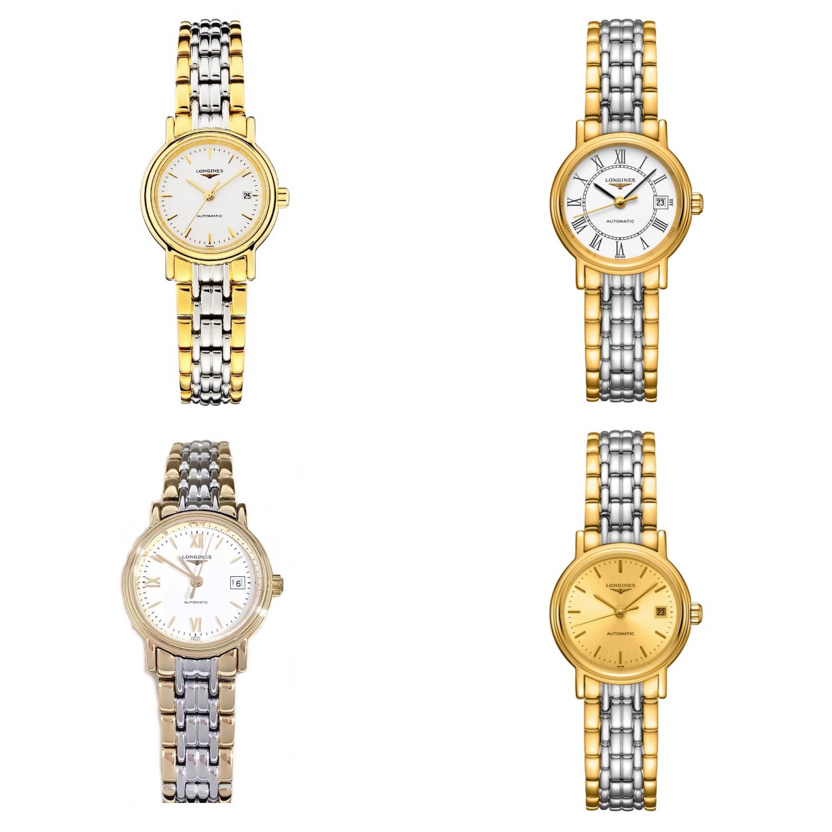 99新 Longines/浪琴 瑰丽321/机械/镀金钢带/表径25.5mm/女士腕表