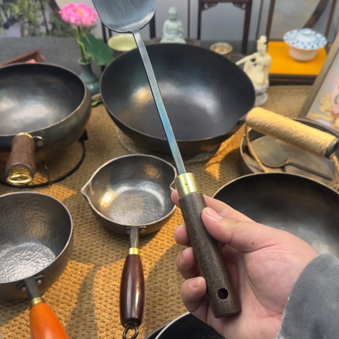 ****ღ熟铁锅坤盛手工热锻小铁铲