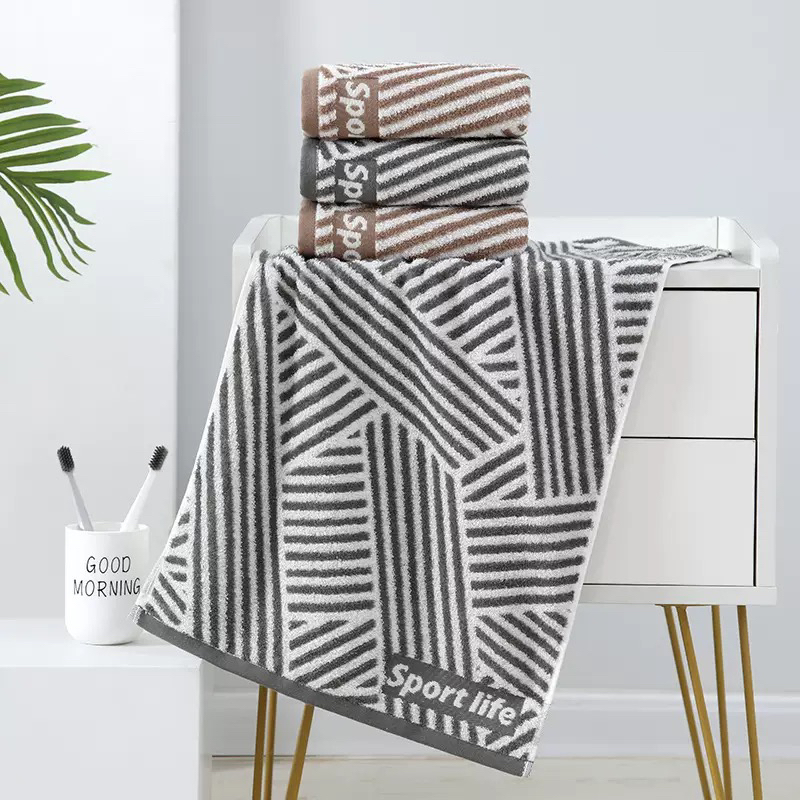 哈福纯棉毛巾精梳棉家用学生民宿情侣吸水不掉毛简约条纹亲肤毛巾
