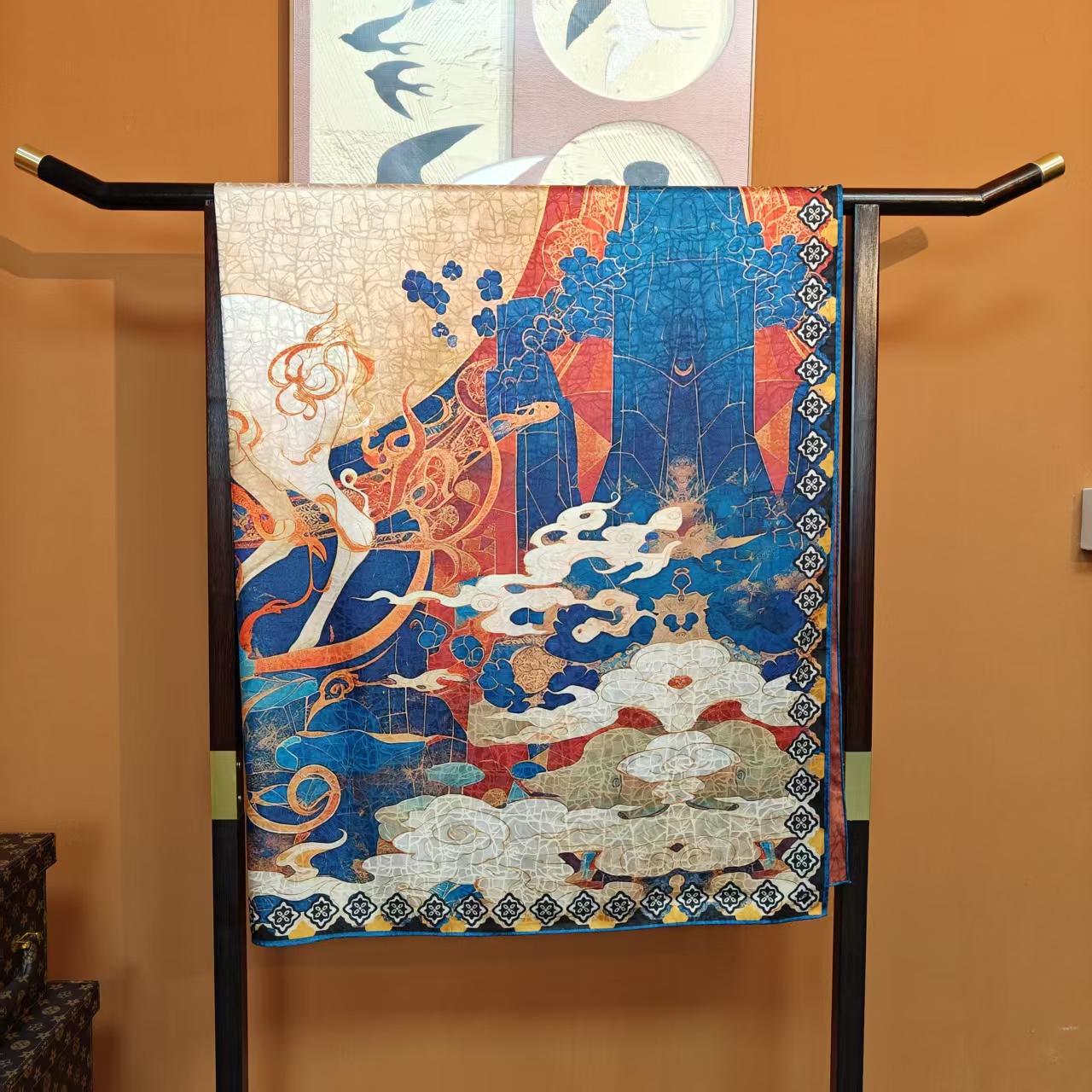 新款【鹿踏祥云】140*140重磅香云龟裂纹高货重磅国风高端丝巾