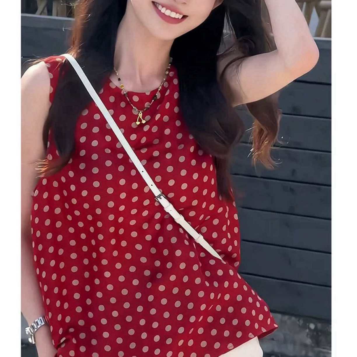 【青柠主推】（波点背心）夏季新款复古波点通勤百搭减龄香云纱无袖
