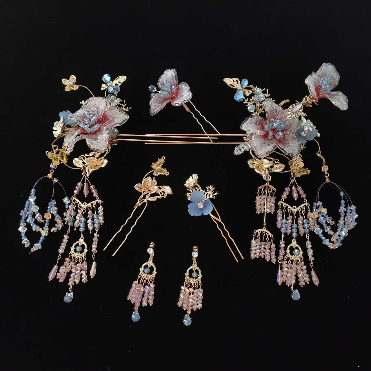 xy867新娘头饰休闲气质简约步摇新娘簪子婚水凝胶高品浅色新款