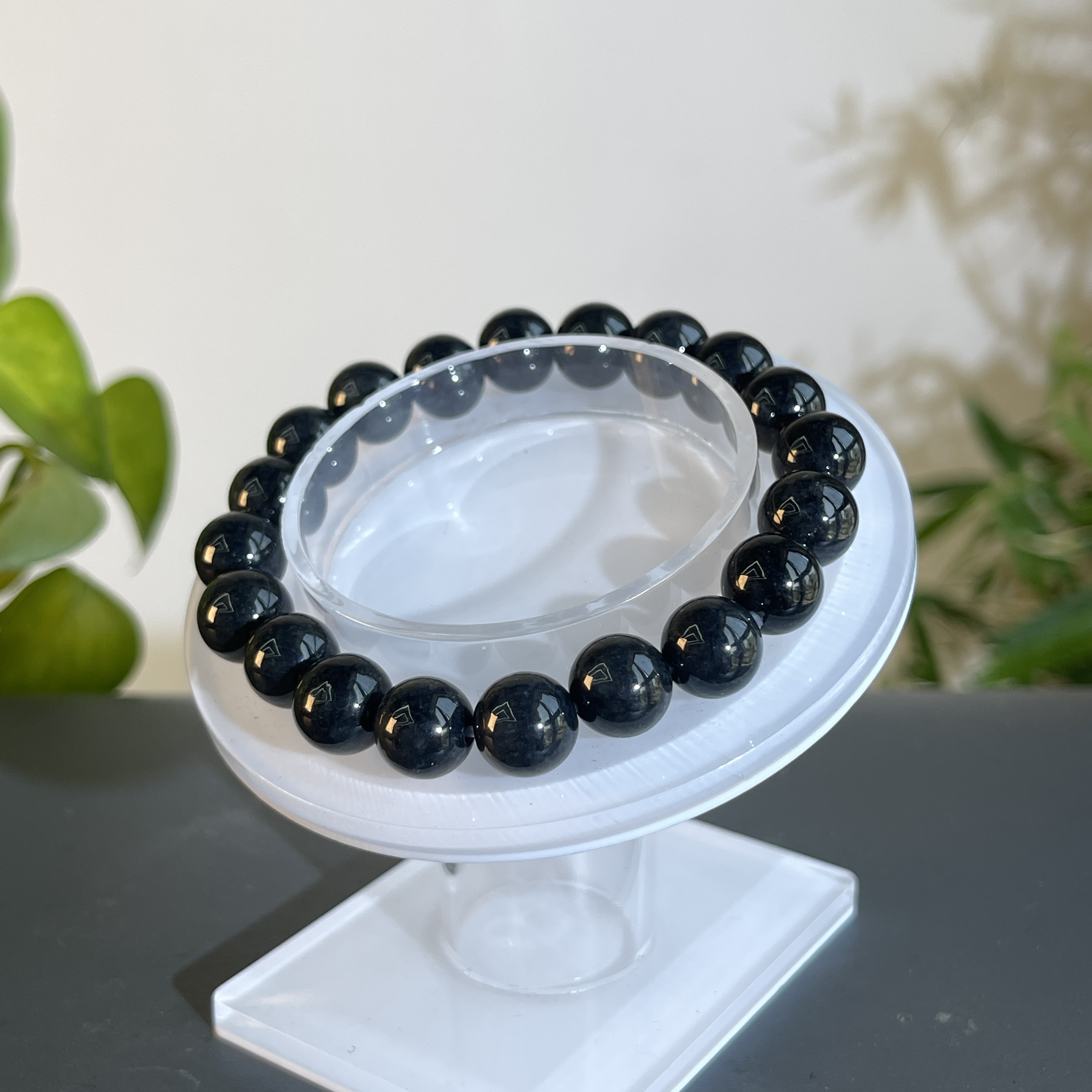 JXW14-010 天然翡翠缅甸A货 乌鸡-翡翠手串