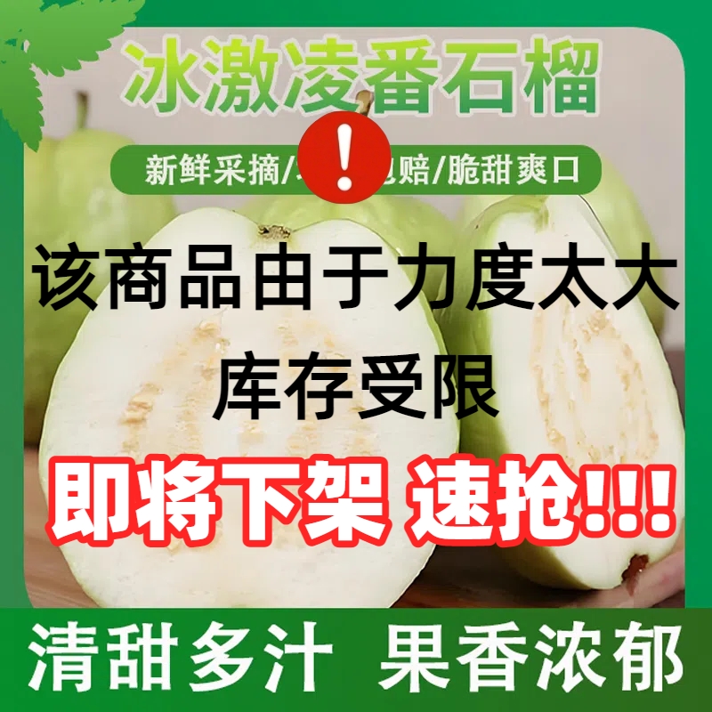 【脆甜口感】 正宗南沙芭乐新鲜当季白心香脆清甜水果番石榴（店播）