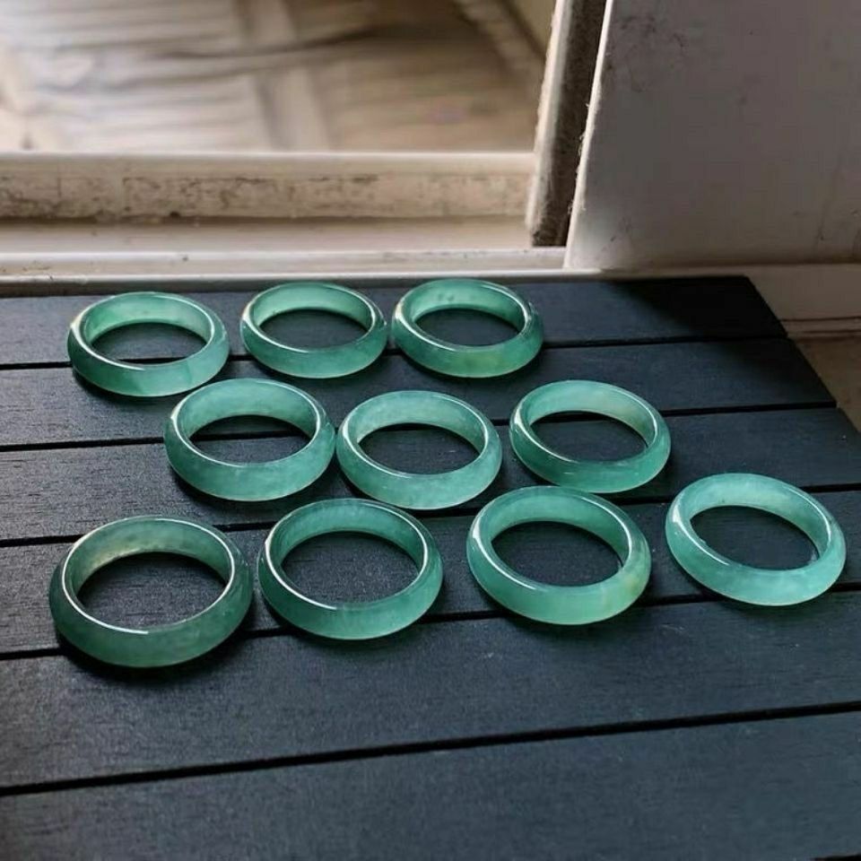 0102玉萃甄选天然翡翠冰蓝水戒圈包邮全网低价