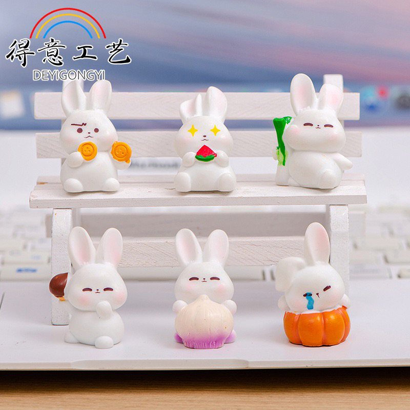 谐星梗兔兔主题桌面车载精美创意摆件6款