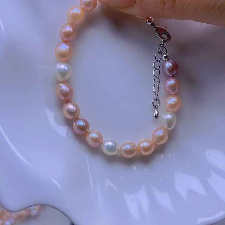 淡水珍珠手绳合金