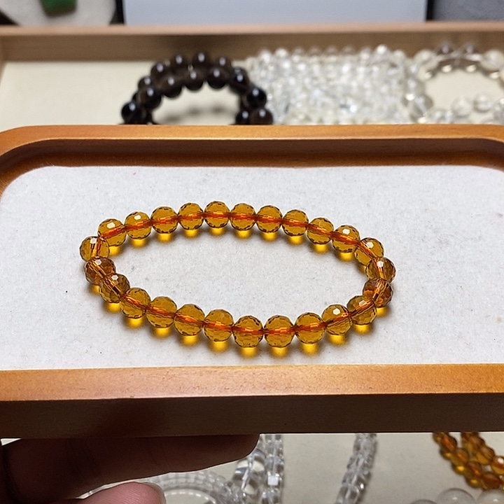 非金属卡8mm刻面老姜黄 