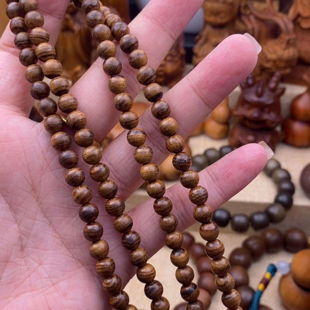 檀香木手串/手链0.6虎皮焦糖开播福利