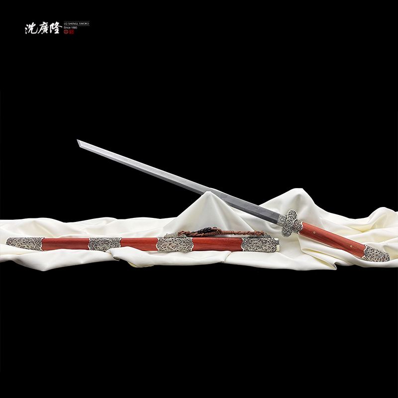 龙泉沈广隆-惊鸿唐刀 红木 白铜 花纹钢 唐横刀 手工 未开刃