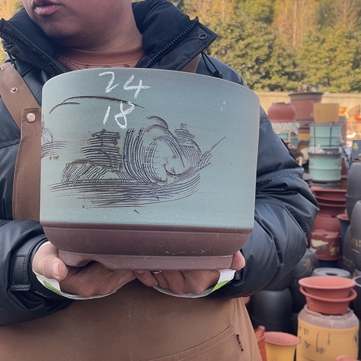 紫砂紫砂花盆盆栽