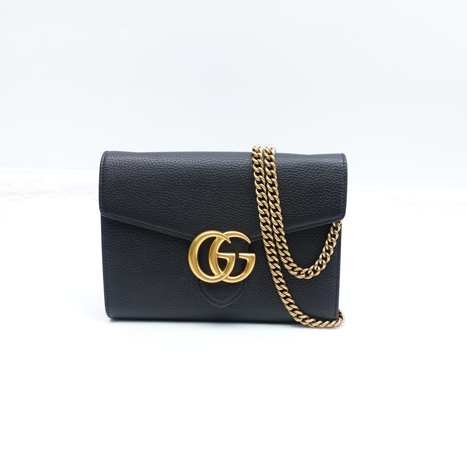 95新 GUCCI/古驰 黑色链条包T10290230