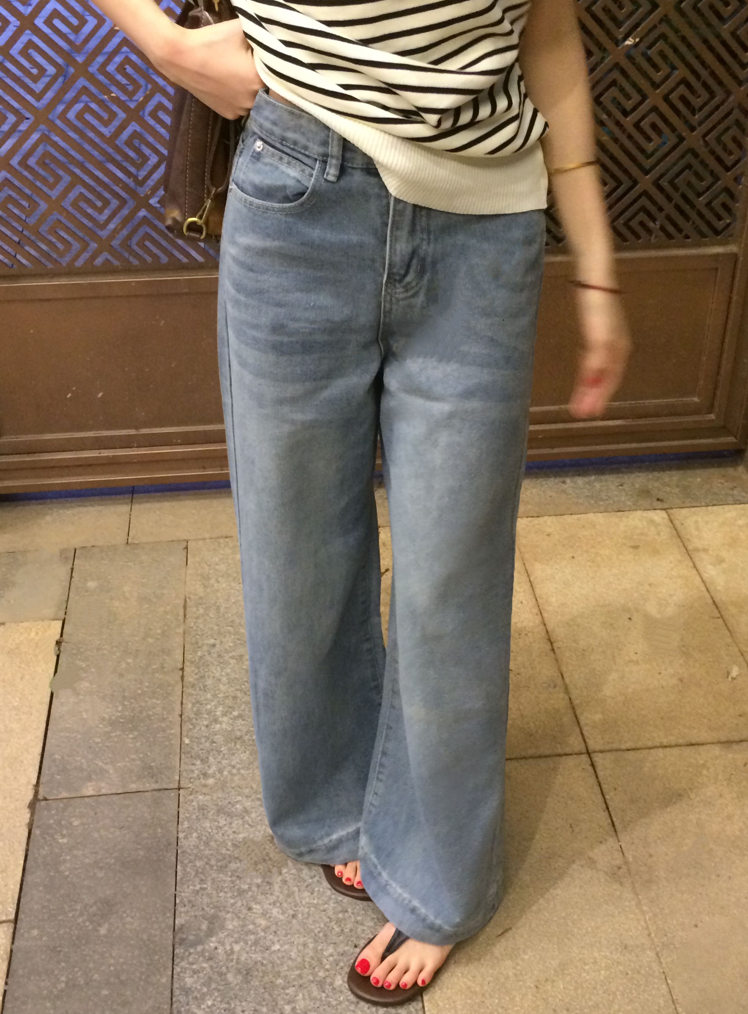 【CHUN】 梨形救星 复古蓝色牛仔裤女春夏宽松高腰显瘦直筒阔腿裤子